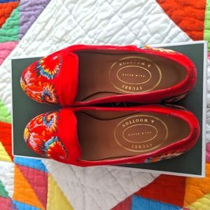 Stubbs & Wootton Red Flats Size 6 1/2